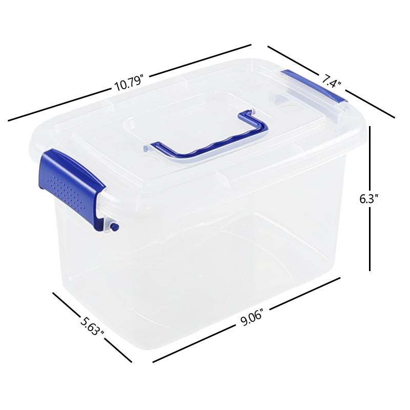 Wekioger 6 Packs 5 Quart Plastic Lidded Storage Bin, Clear Latching Storage Container Box - Image 4